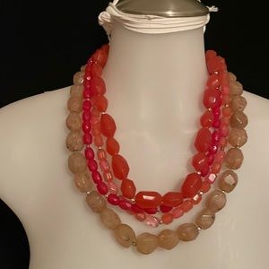 Multi Strand Coral Colors Necklace